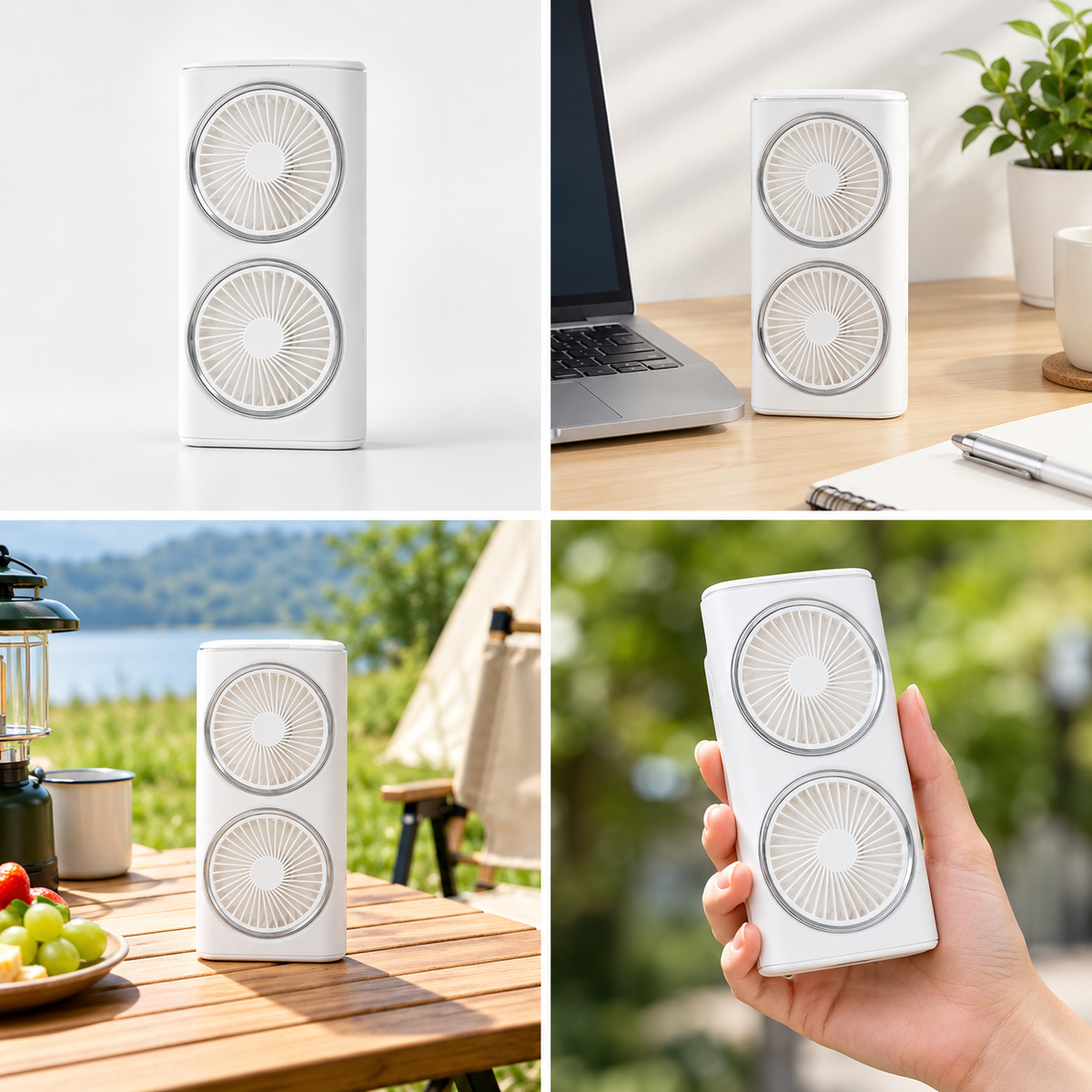 Portable Rechargeable Dual Fan