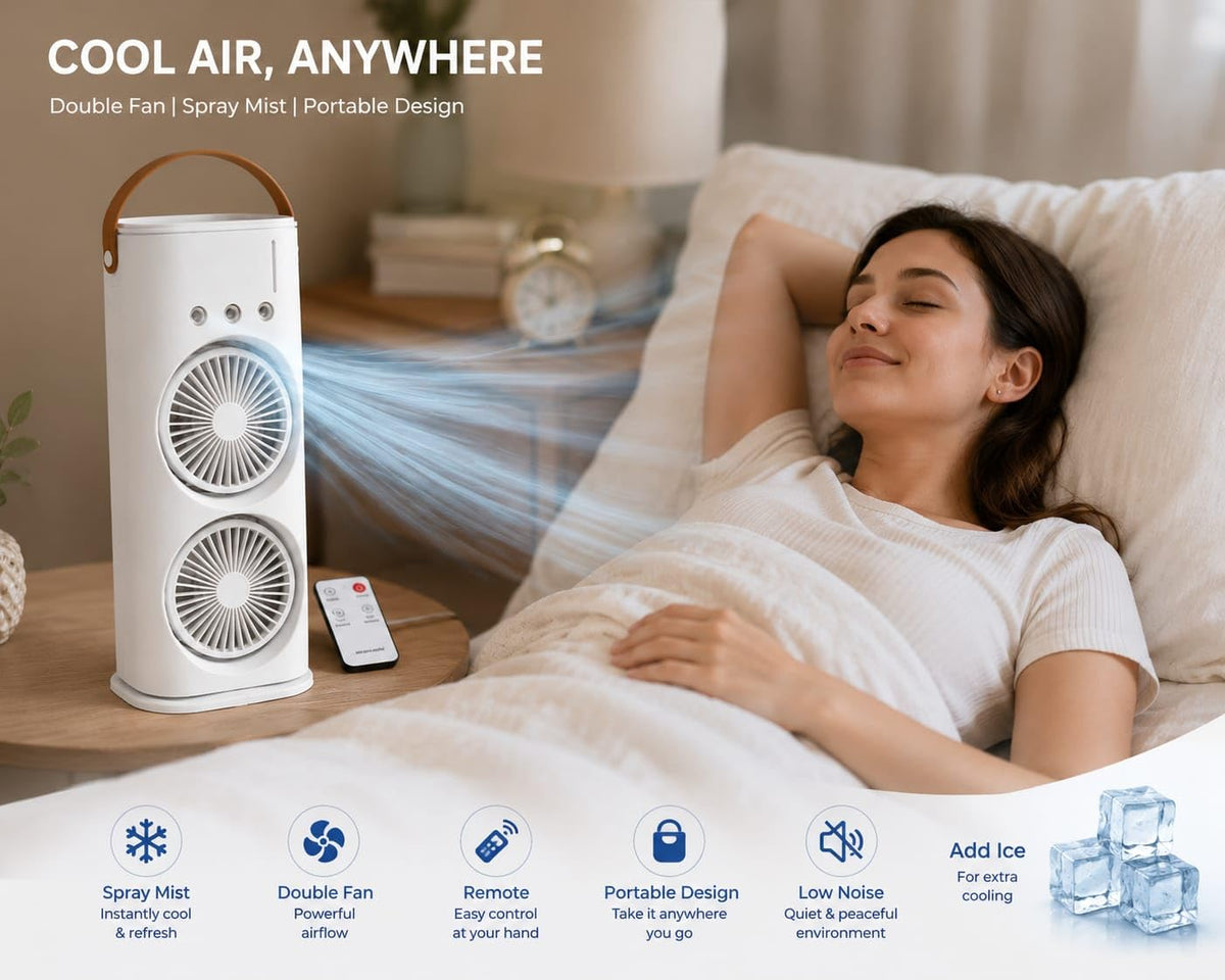 Portable Rechargeable Dual Fan