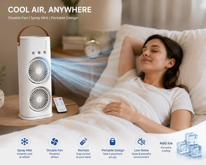 Portable Rechargeable Dual Fan