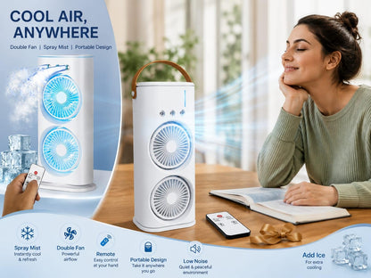 Portable Rechargeable Dual Fan