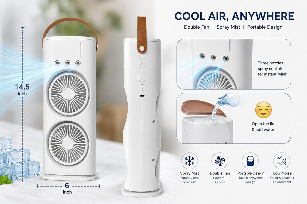 Portable Rechargeable Dual Fan